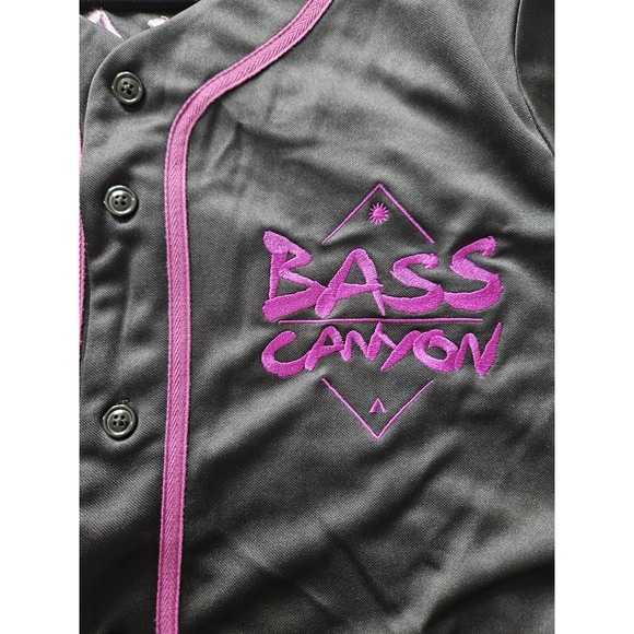 Bass Canyon #23 Black & Purple Embroidered Sportswear Festival Baseball Jersey M - Picture 11 of 12